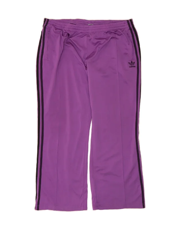 ADIDAS Womens Tracksuit Trousers 2XL  Purple Polyester Trousers Capri Summer