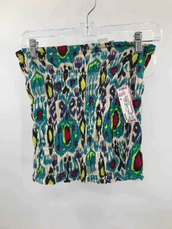 Pre-Owned By Anthropologie Blue Size XS Strapless Tank print tank top