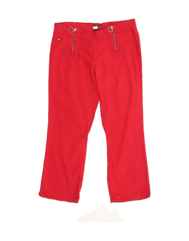 TOMMY HILFIGER Womens Straight Casual Trousers US 3 Small W26 L23 Red Trousers luxurious high-end