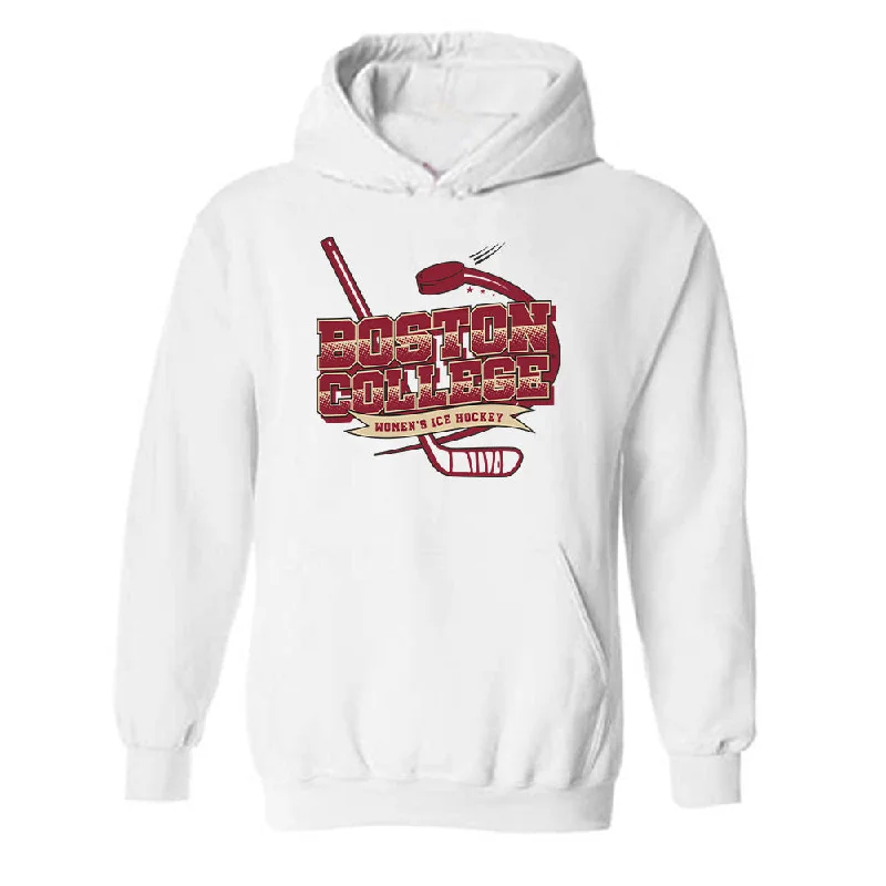 Boston College - NCAA Women's Ice Hockey : Skyler Sharfman - Sports Shersey Hooded Sweatshirt Zip Hoodie Drawstring Kangaroo Pocket