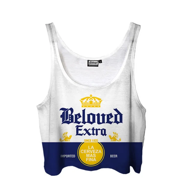 Beloved Extra Beer Crop Top Ribbed Crop Top High Neck Heavyweight