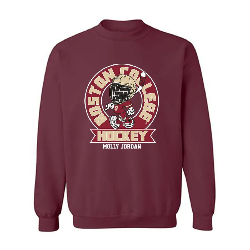 Boston College - NCAA Women's Ice Hockey : Molly Jordan - Fashion Shersey Crewneck Sweatshirt Hoodie with Mock Neck Collared Structured