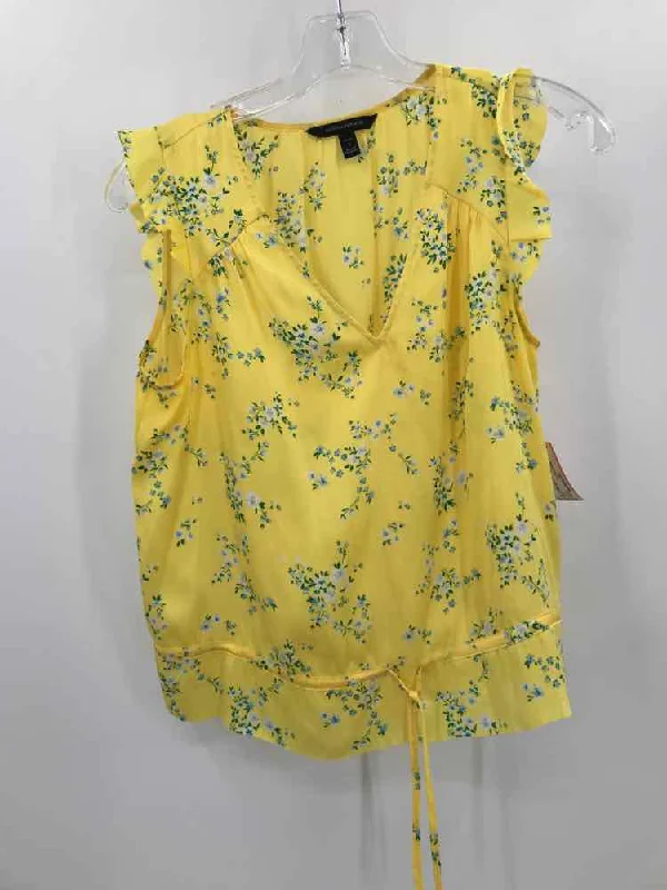 Pre-Owned Banana Republic Yellow Size Small P Floral Tank Top low neck tank