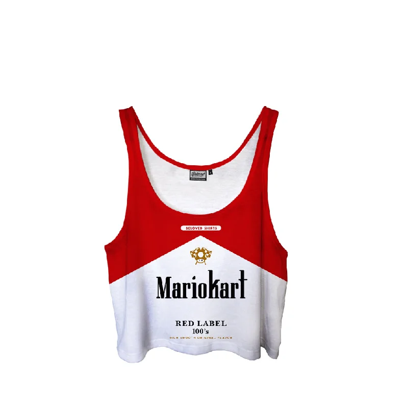 Mariokart Crop Top Print Jacquard Patchwork