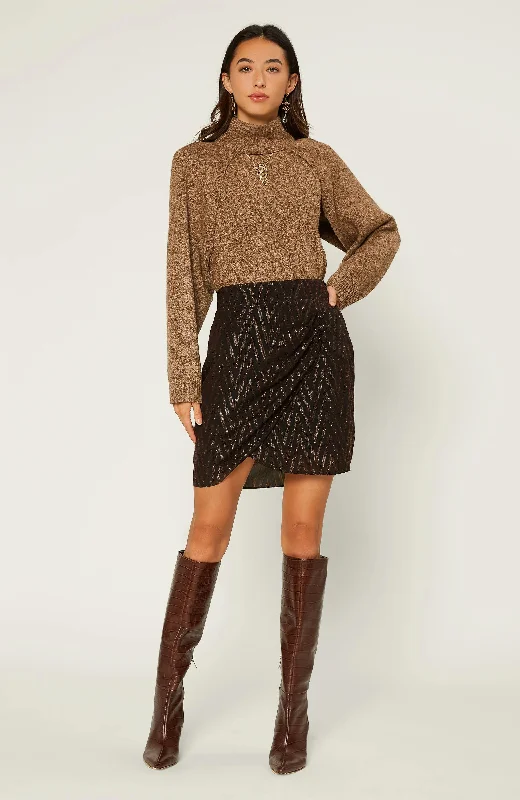 Current Air - Zig Zag Shimmer Skirt wrap skirt elegant