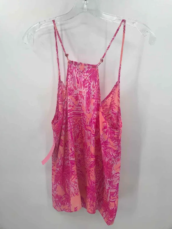 Pre-Owned Lilly Pulitzer Pink Size Large Tank Top cutout tank top