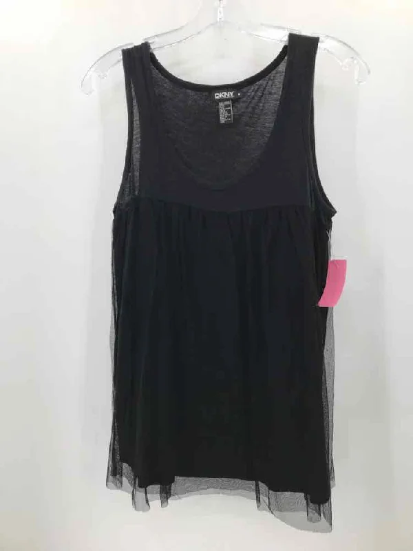 Pre-Owned DKNY Black Size Medium Tank Top layering tank top