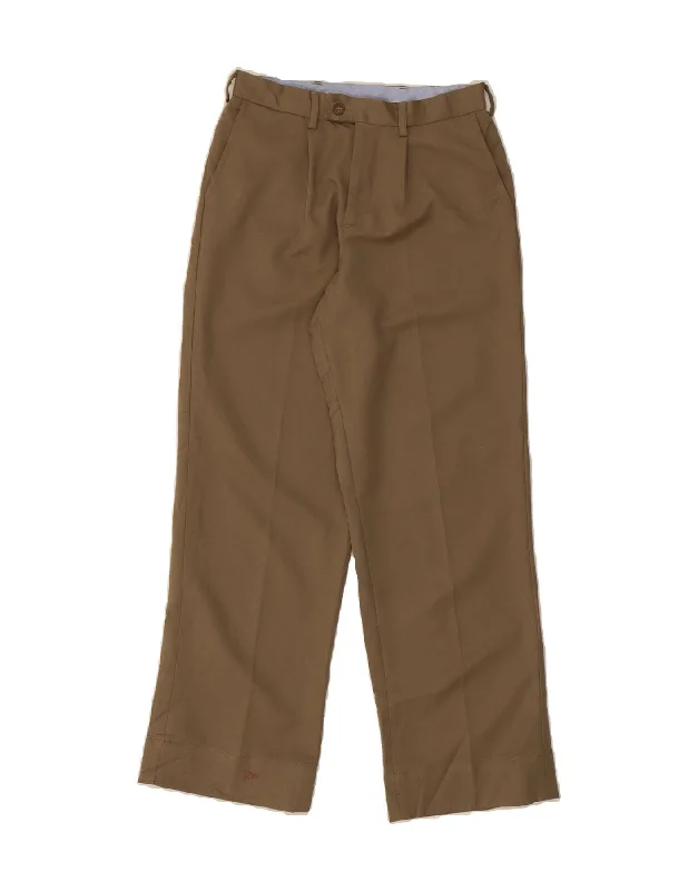 NAUTICA Womens Chino Trousers US 12 Large W26 L27 Khaki Polyester Trousers High Rise Slim Fit