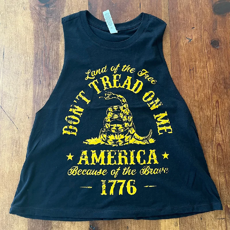 Don't Tread on Me Racerback Crop Top Crop Top Seamless Stretchy