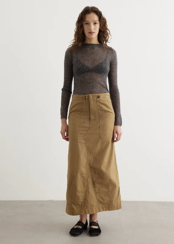 String Fatigue Skirt linen skirt relaxed