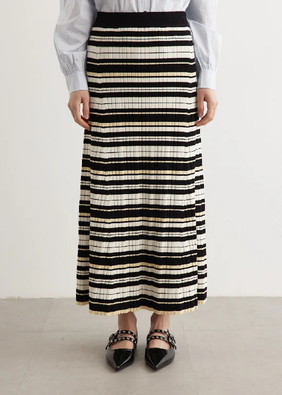 Rib Long Skirt low waist skirt