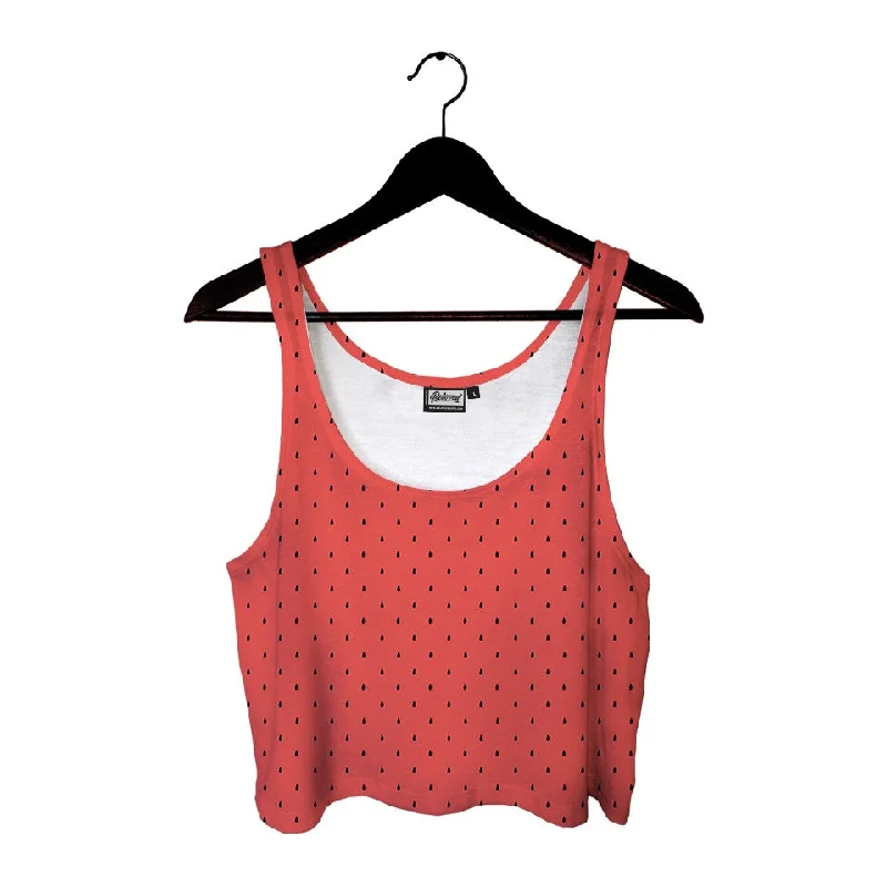 Watermelon Crop Top Zippered Front Buttoned Front Snap Front