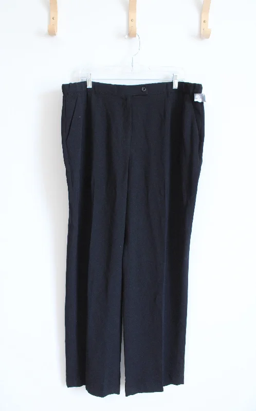 NEW Jaclyn Smith Black Trouser Pants | 18W Trousers Summer Linen