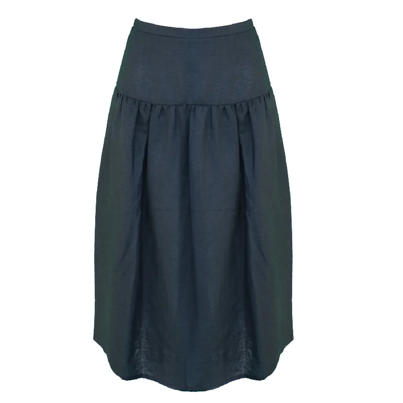 Beth Skirt / Black Linen linen skirt light