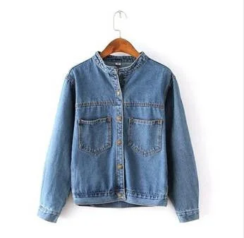 Vintage Women's Jeans Loose Denim Jacket Women Short Jean Jacket jackets for women One-Shoulder Jacket Off-the-Shoulder Jacket Asymmetrical Jacket