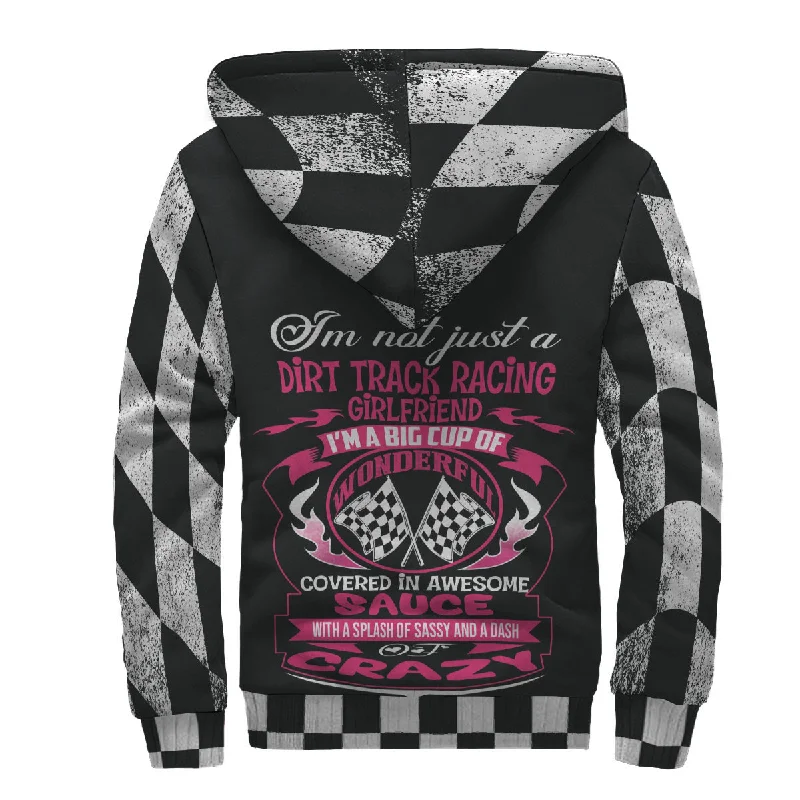 I'm Not Just A Dirt Track Racing Girlfriend Sherpa Jacket Rayon Fabric Velvet Fabric Corduroy Fabric