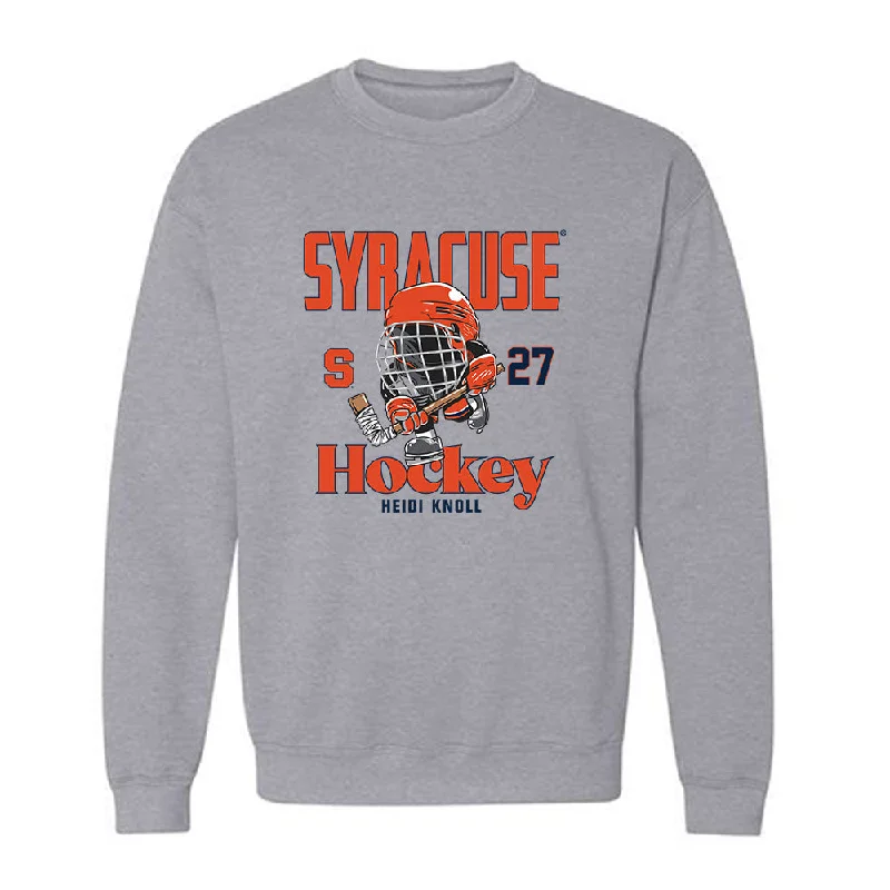 Syracuse - NCAA Women's Ice Hockey : Heidi Knoll - Fashion Shersey Crewneck Sweatshirt Hoodie with Hem Patch Decorative Personalized