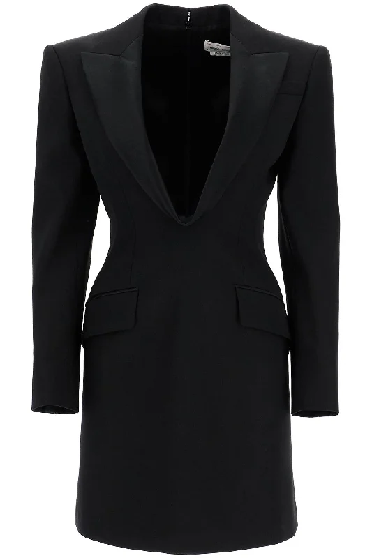 Alexander Mcqueen Women's Jacket-Style Mini Dress Tiered Jacket Buttoned Jacket Zippered Jacket