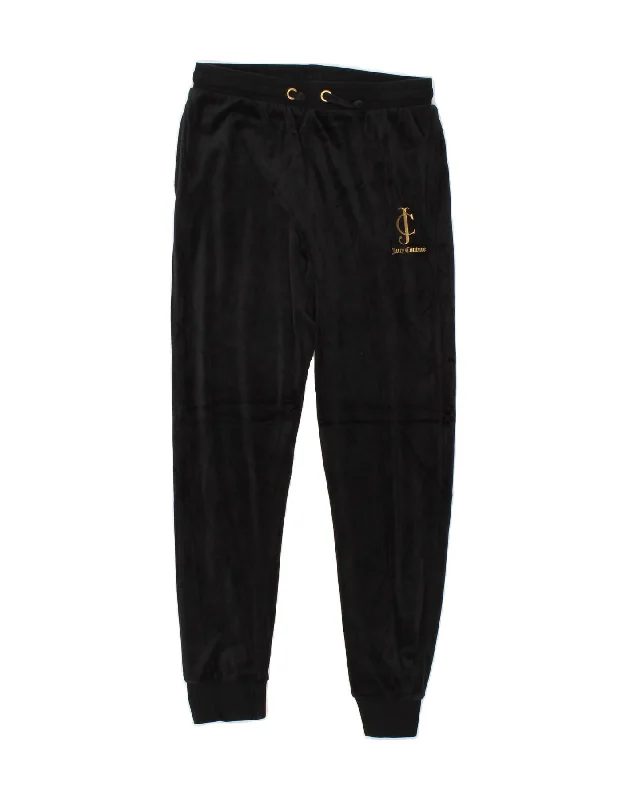 JUICY COUTURE Womens Tracksuit Trousers Joggers UK 12 Medium  Black Trousers Palazzo Wide Leg