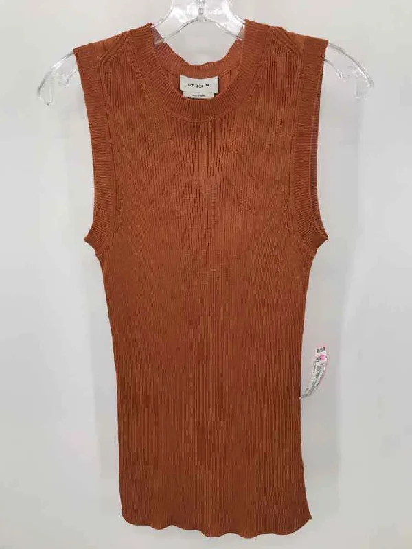 Pre-Owned St John Orange Size Small Knit Tank Top yoga tank top