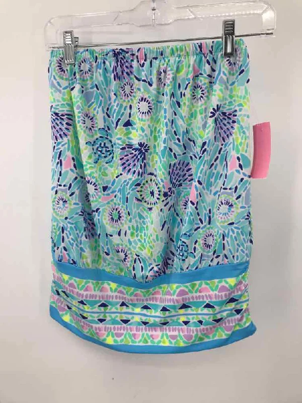 Pre-Owned Lilly Pulitzer Blue Size Small Strapless Tank solid color tank