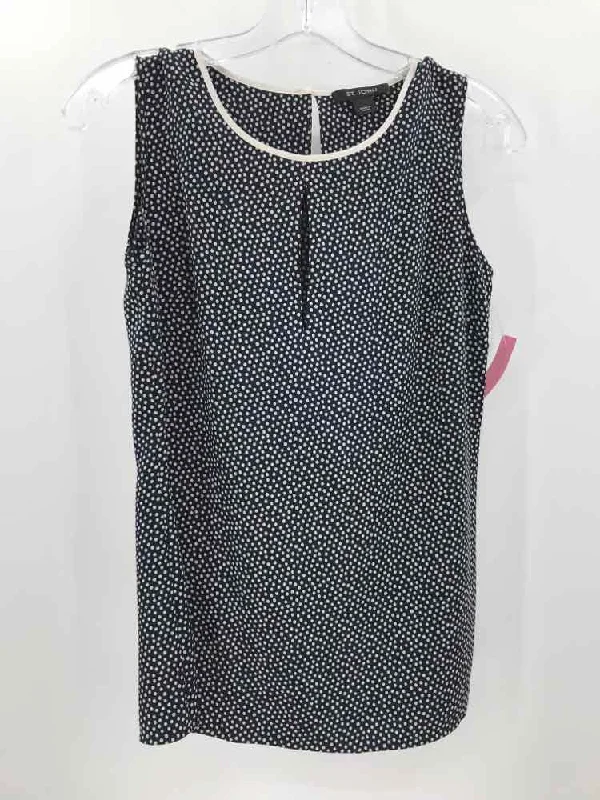 Pre-Owned St John Black Size Small Polka Dot Tank Top lavender tank top