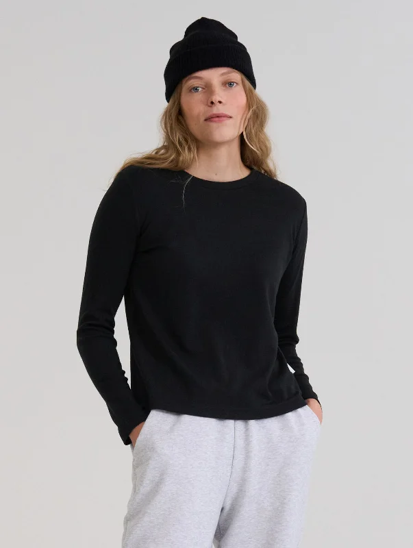 Raisa Merino Sweater Black Elasticated Padded Insulated