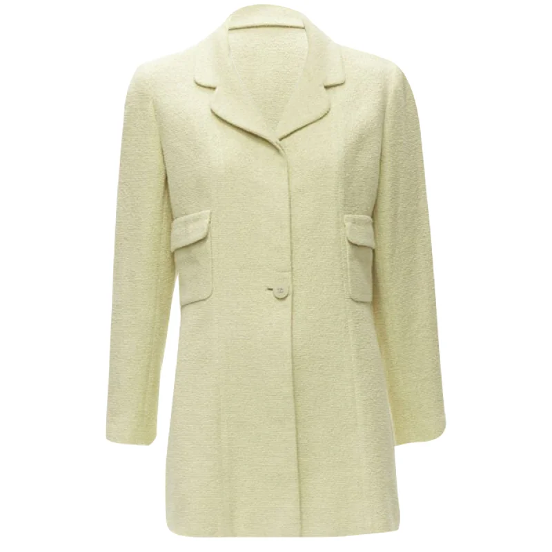 Chanel pastel tweed CC button long jacket Appliqued Jacket Beaded Jacket Sequined Jacket