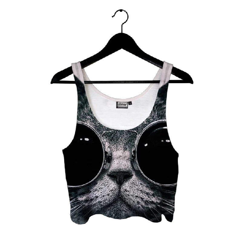 Cool Cat Crop Top Chenille Brocade Lace