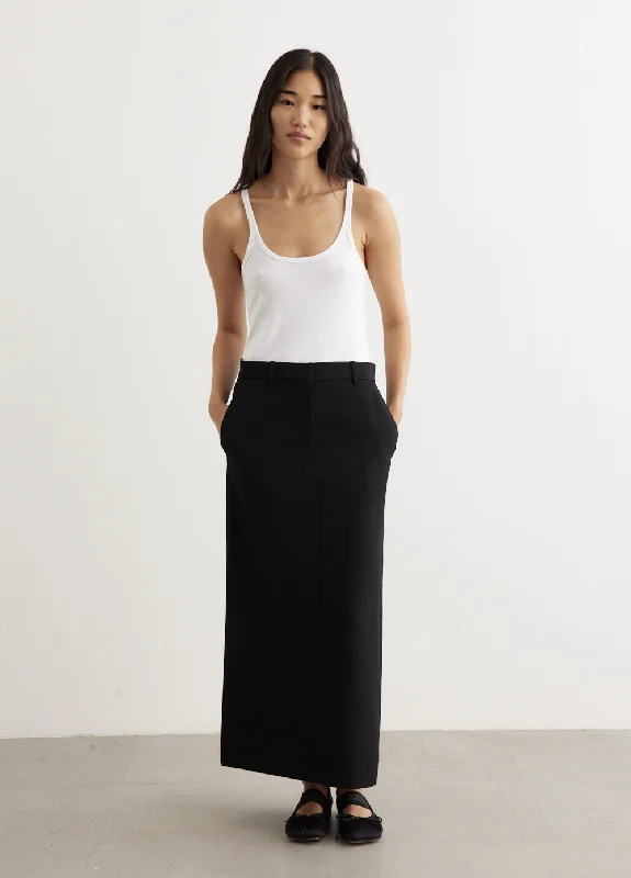 Low-Waist Straight Skirt linen skirt airy