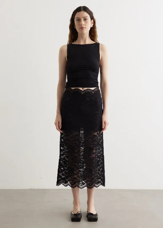 Lace Midi Skirt leather skirt modern