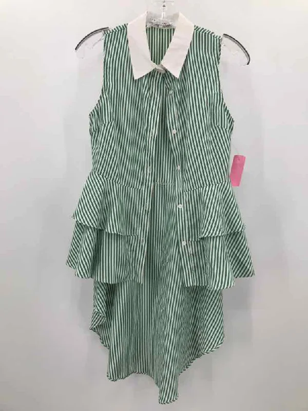 Pre-Owned English Factory Green Size XS Stripe Hi-Low Tank Top open back tank