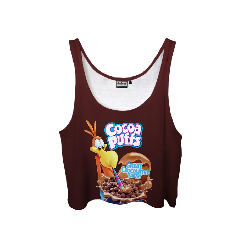 Cocoa Puffs Crop Top Notch Collar Peter Pan Collar Cowl Neck