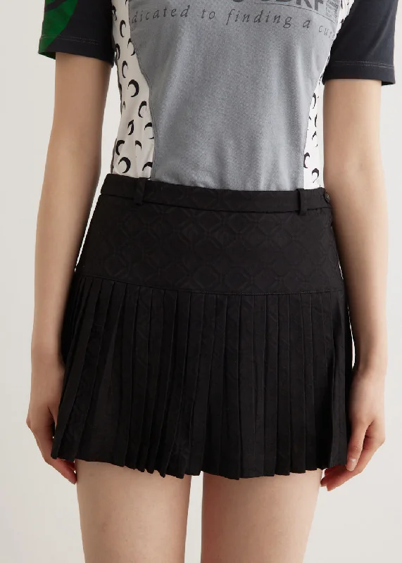 Moon Diamond Jacquard Pleated Skirt athletic skirt fit