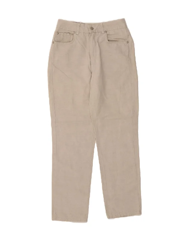 TRUSSARDI Womens Straight Casual Trousers W26 L26  Grey Cotton Trousers Hiking Durable