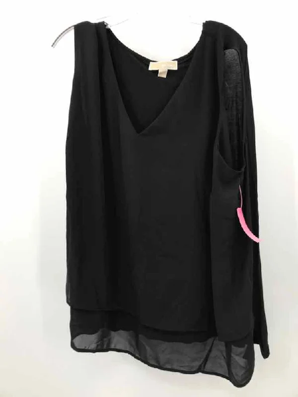 Pre-Owned MICHAEL Michael Kors Black Size 2X Tank Top summer tank top