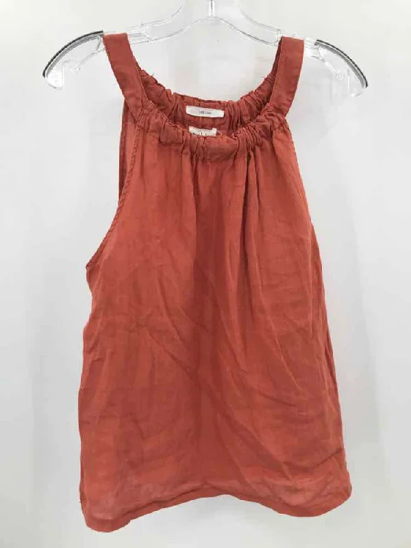 Pre-Owned Nicole Miller Orange Size Medium Linen Tank Top crew neck tank