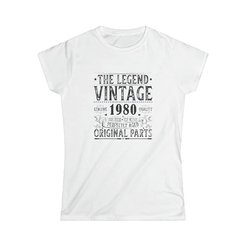 Vintage 1980 TShirt Women Limited Edition BDay 1980 Birthday Women Shirts Front Pockets Side Pockets Patch Pockets