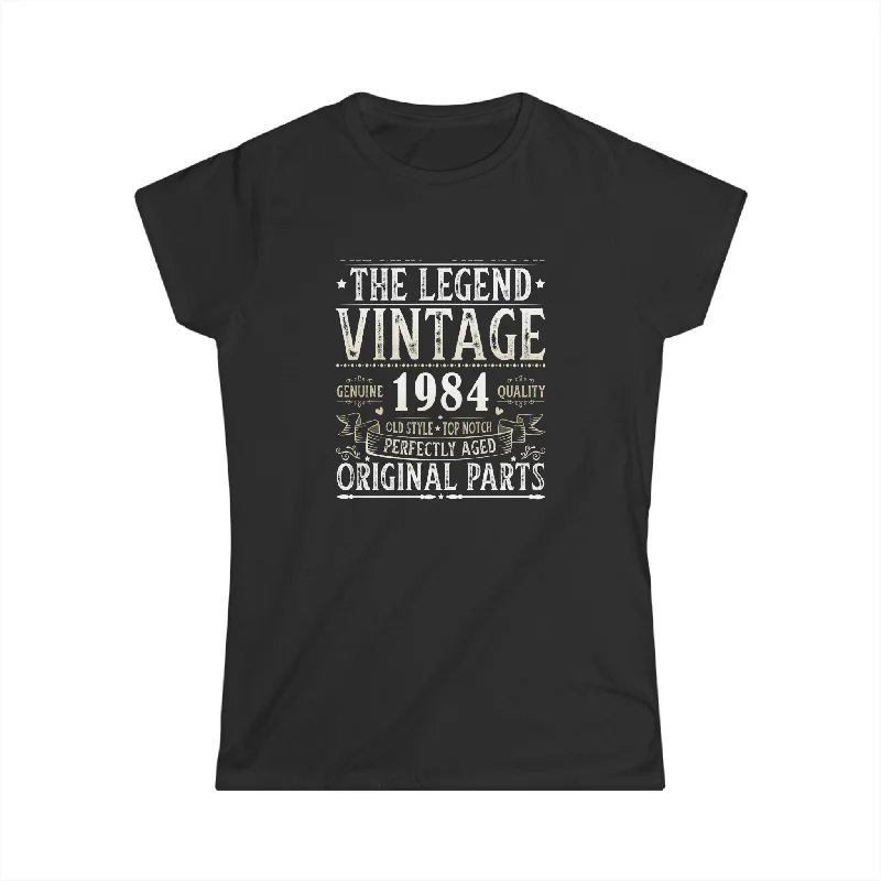 Vintage 1984 T Shirts for Women Retro Funny 1984 Birthday Womens T Shirt Fitted T-Shirt Seamless Stretchy