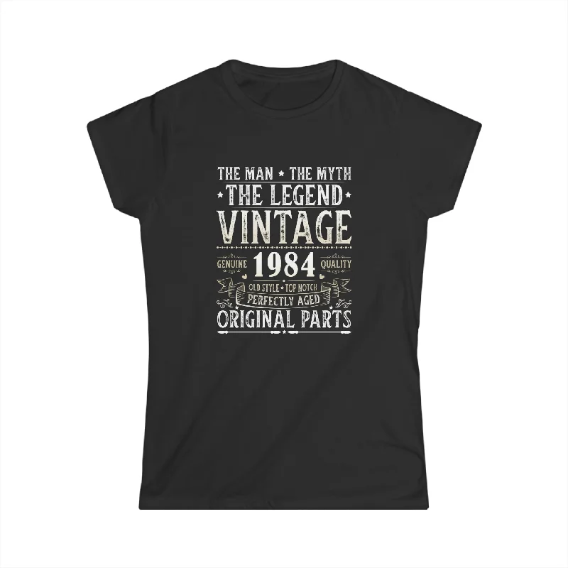 Vintage 1984 TShirt Women Limited Edition BDay 1984 Birthday Shirts for Women Hooded Caped Shawl Collar