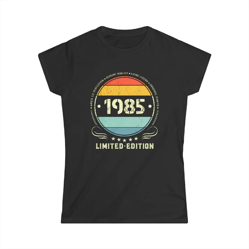 Vintage 1985 Limited Edition 1985 Birthday Shirts for Women Women Tops Zippered Buttoned Snapped