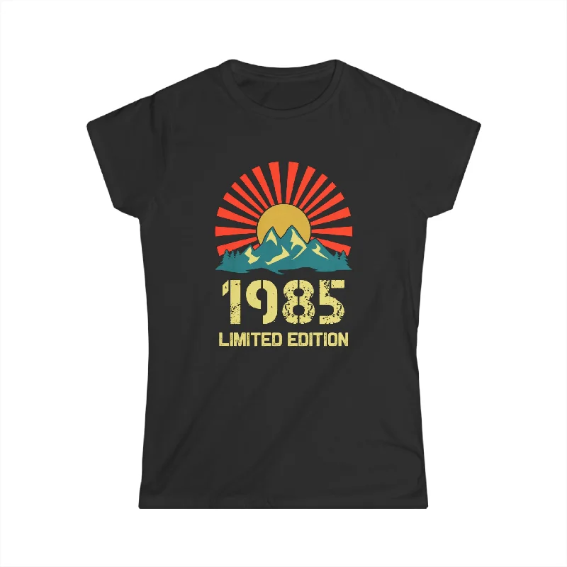 Vintage 1985 Limited Edition 1985 Birthday Shirts for Women Womens T Shirts Plaid T-Shirt Polka Dot Checkered