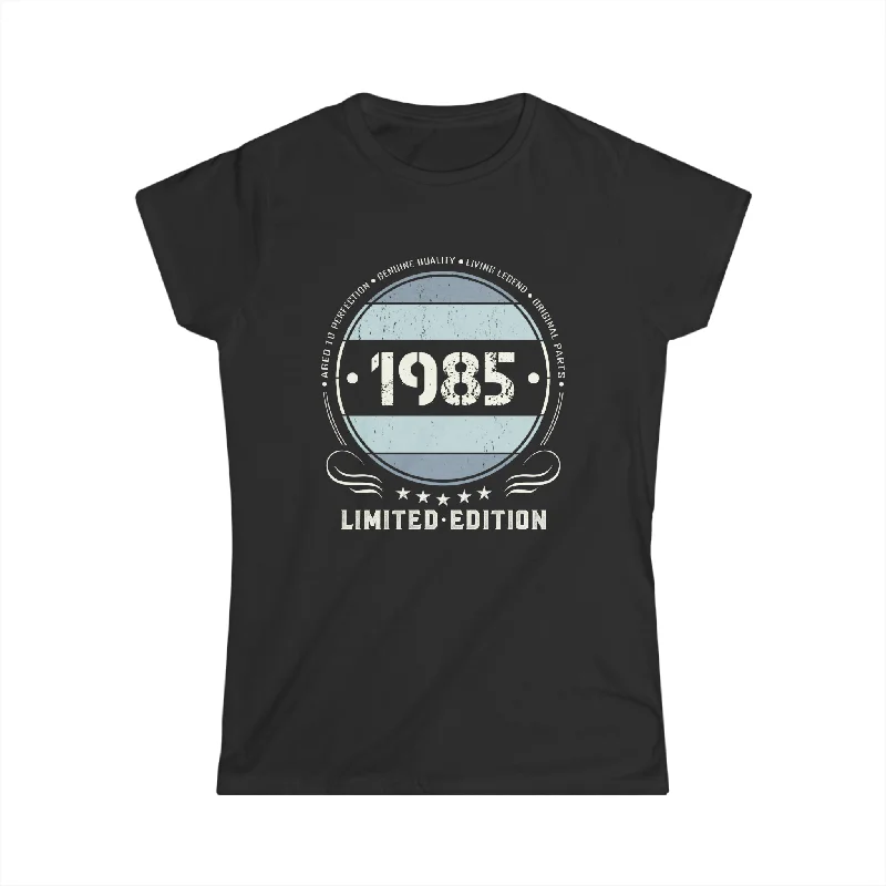 Vintage 1985 T Shirts for Women Retro Funny 1985 Birthday Women Shirts Fleece Nylon Spandex