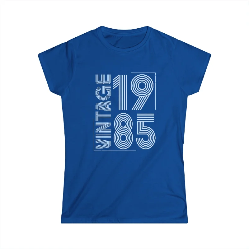 Vintage 1985 T Shirts for Women Retro Funny 1985 Birthday Women Tops Mesh Fabric Canvas Fabric Denim Fabric