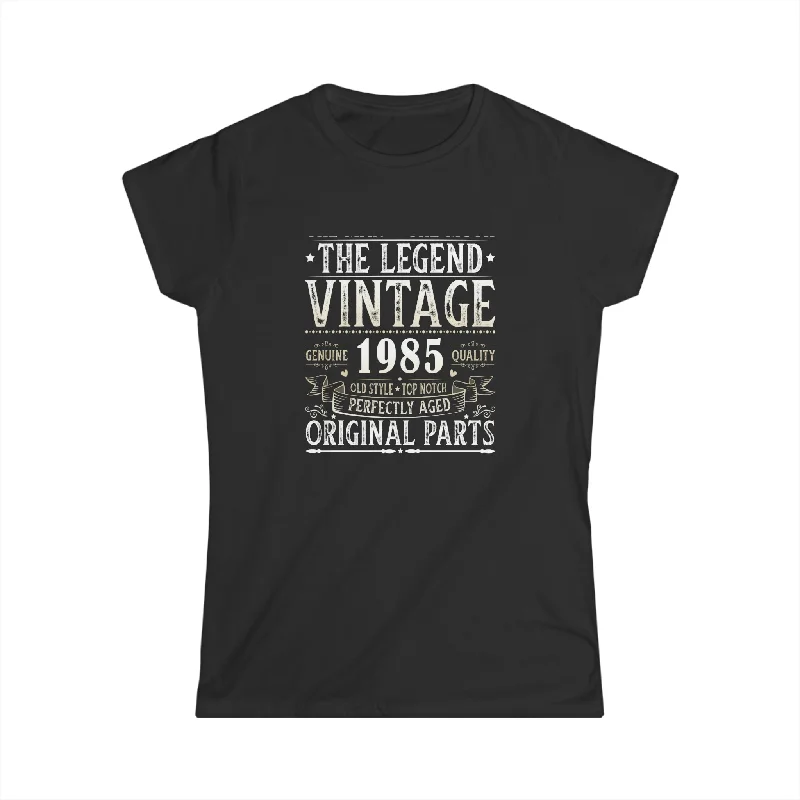 Vintage 1985 T Shirts for Women Retro Funny 1985 Birthday Womens T Shirts Wool Fabric Cashmere Fabric Tweed Fabric