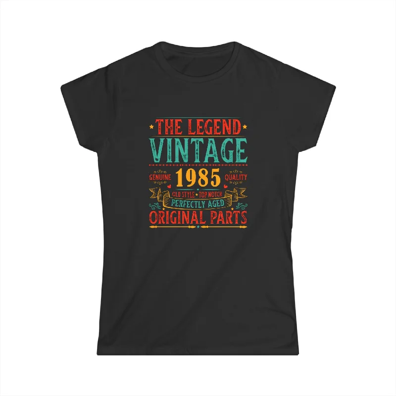 Vintage 1985 TShirt Women Limited Edition BDay 1985 Birthday Shirts for Women Front Pockets Side Pockets Patch Pockets