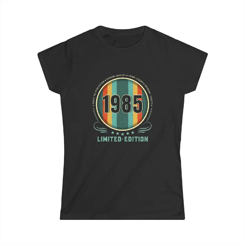 Vintage 1985 TShirt Women Limited Edition BDay 1985 Birthday Shirts for Women Rayon Velvet Corduroy