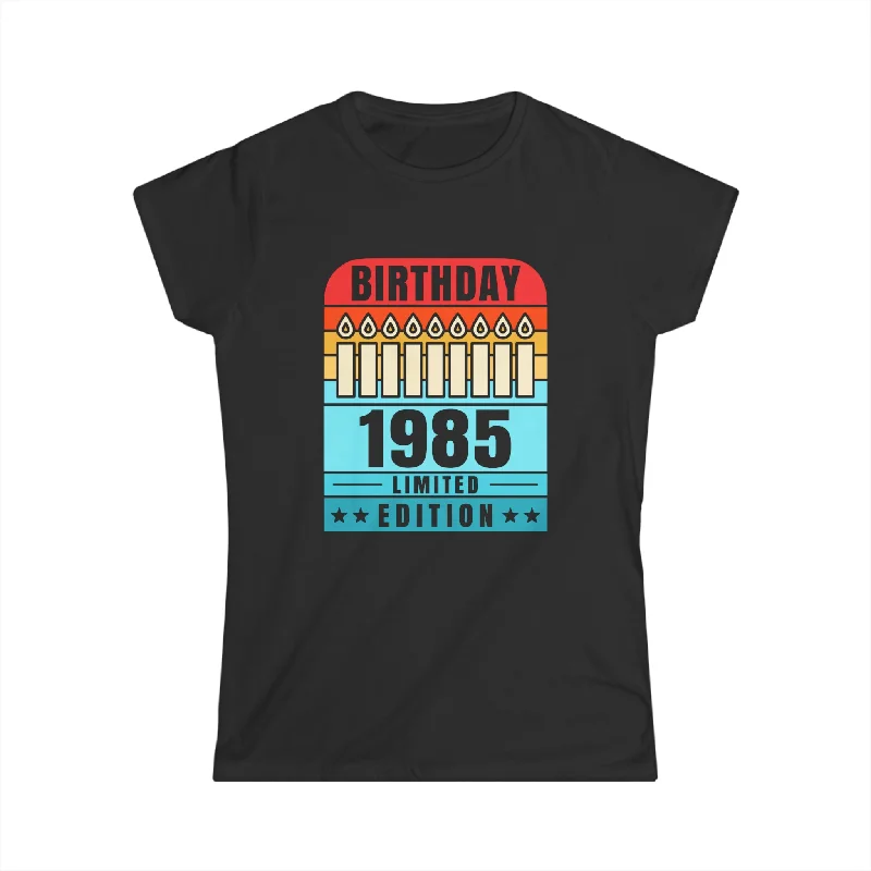 Vintage 1985 TShirt Women Limited Edition BDay 1985 Birthday Women Tops Seamless Knitted Crochet