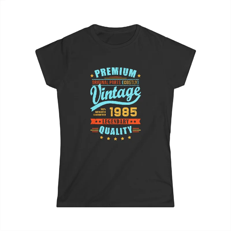 Vintage 1985 TShirt Women Limited Edition BDay 1985 Birthday Womens Shirt Notch Collar Peter Pan Collar Cowl Neck