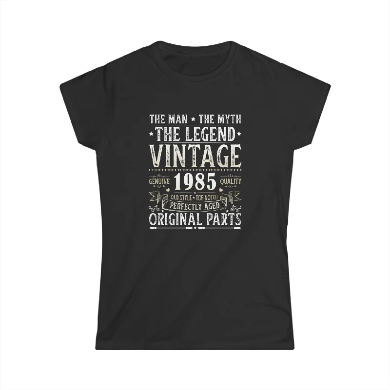 Vintage 1985 TShirt Women Limited Edition BDay 1985 Birthday Womens Shirts Houndstooth Herringbone Solid